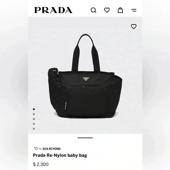 $2,300 PRADA Blk Nylon Baby Bag/Diaper Bag/Designer Logo Handbag Lux Tote/Purse - Picture 2 of 16